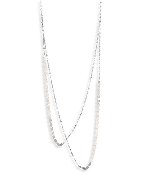 Lana Jewelry Nude Duo 14k White Gold Multi Strand Necklace In Metallic