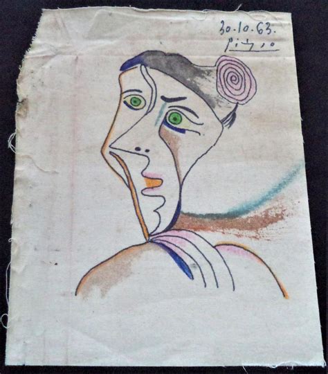 Signed Picasso Painting On Canvas