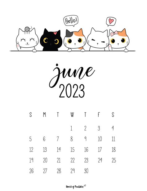 100 June 2023 Calendar Printables 100s Of Styles All Free