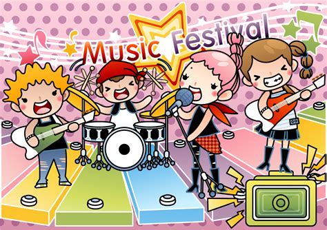Free Vector がらくた素材庫 音楽を演奏する子供バンド Cartoons Music Performances Bands