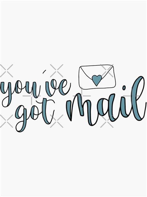 You Ve Got Mail Teal Sticker For Sale By Jaylinnn Redbubble