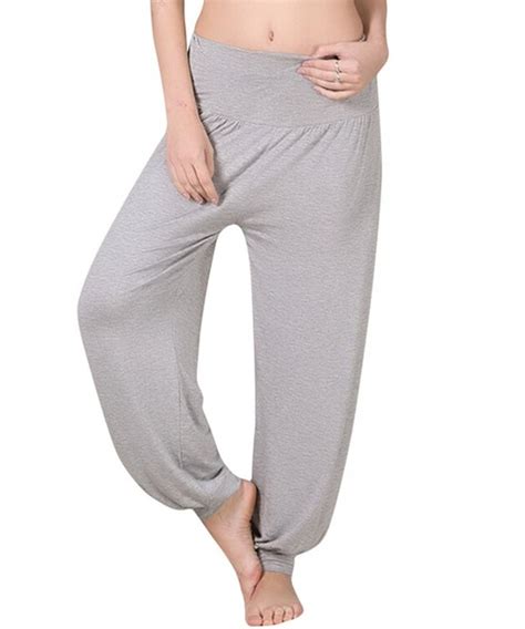 Womens Plus Size Modal Cotton Soft Yoga Sports Dance Harem Pants Grey Cc17y0lgatm