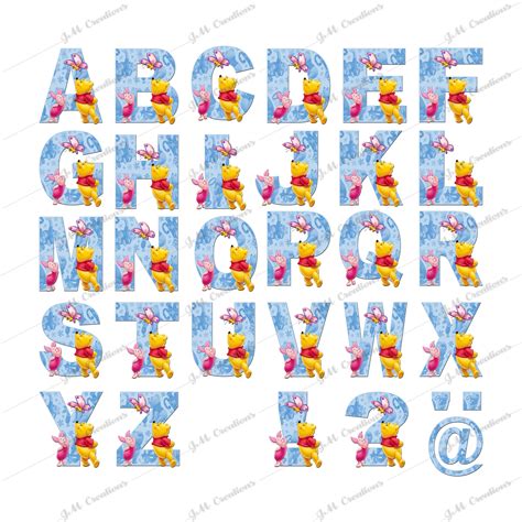 Winnie The Pooh Alphabet Letters And Numbers Clip Art Graphics Etsy Israel