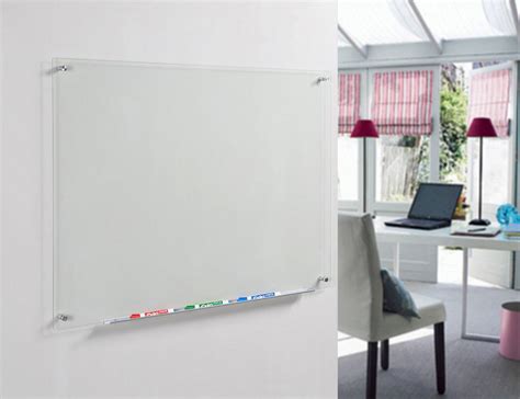 Clear Glass Dry Erase Board With Aluminum Marker Tray Audio Visual Direct