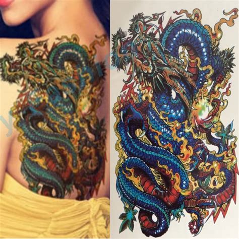Waterproof Designs Temporary Tattoos Large Hot Sale Dragon Arm Fake