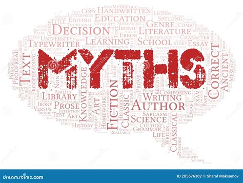 Myths Typography Word Cloud Create With The Text Only Stock