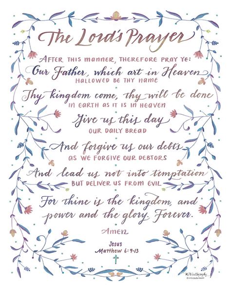 Scripture Art Of Matthew 6 V 9 13 Kjv The Lords Prayer Plum Mixed