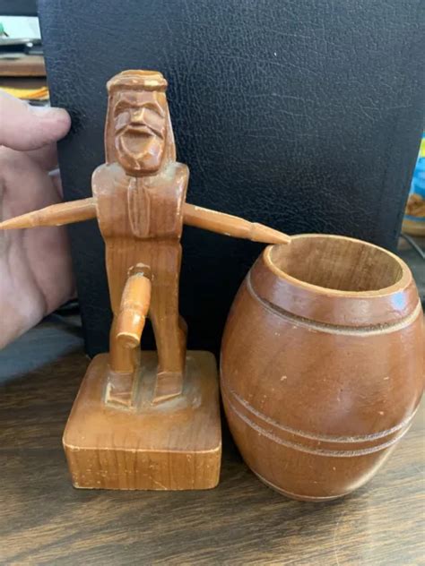 Vintage Wooden Man In A Barrel Naked Naughty Adult Novelty Picclick