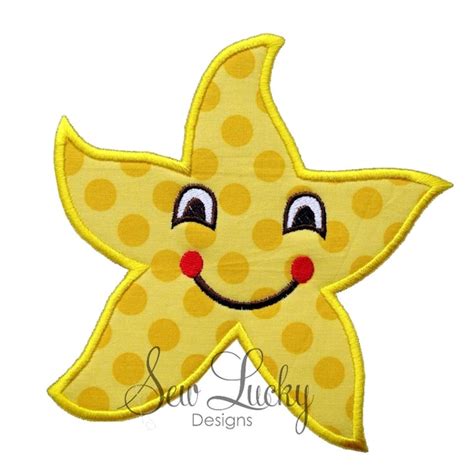Items Similar To Starfish Applique Design Machine Embroidery Design