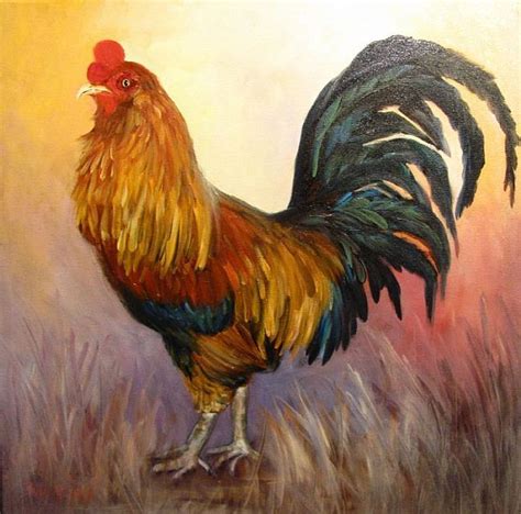 Fanciful Rooster 650×642 Rooster Painting Rooster Art Floral
