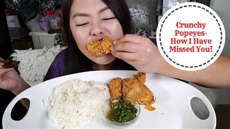 Popeyes Fried Chicken Mukbang I Crunchy Eats Youtube