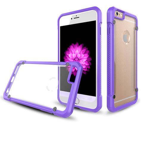 Wholesale Iphone 6s Iphone 6 Clear Defense Hybrid Case Purple