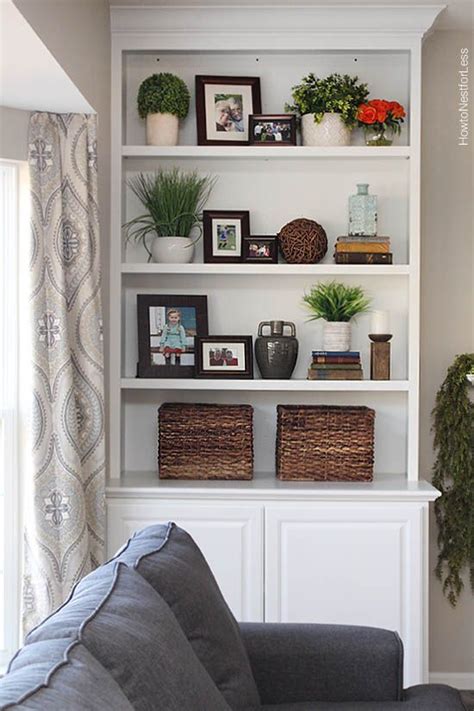 When talk about decorations, it will. Styled Family Room Bookshelves | Our First (old) Home ...