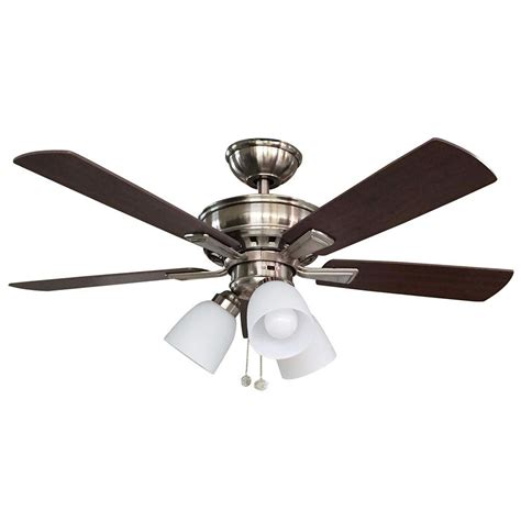 Many models also have light fixtures that can be added or. Hampton Bay Vaurgas 44 in. LED Indoor Brushed Nickel ...
