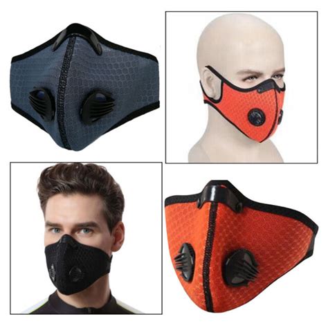 Dustproof Outdoor Reusable Face Mask With 2 Filters Washable Breathable