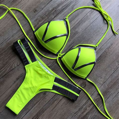 2021 Micro Bikini Bandage Swimsuit 2019 Neon Sexy Brazilian Bikini Push Up Swimwear Women Plus