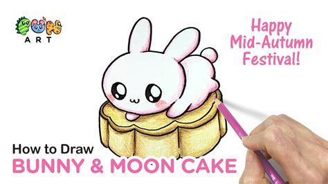 How To Draw Mid Autumn Festival Bunny Mooncake Very Easy Youtube