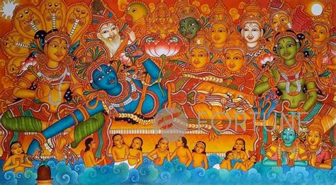 Ananthasayanam Traditional Mural Art Painting Canvas Rolled Wall Decor