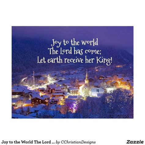 Joy To The World The Lord Is Come Christmas Carol Postcard Zazzle