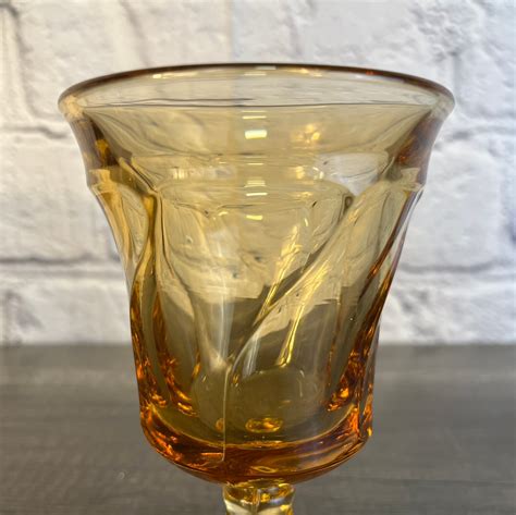 Vintage Fostoria Jamestown Amber Water Glasses Set Of 4