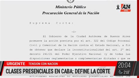 clases presenciales la procuración dictaminó que la corte suprema debe intervenir en el