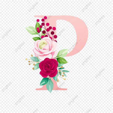 Alphabet Rose Flowers Vector Design Images Rose Gold Alphabet Letter P