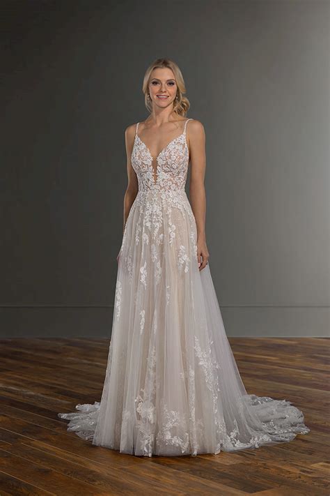 Martina Liana Gorgeous Wedding Dress With Beaded Details And Floral