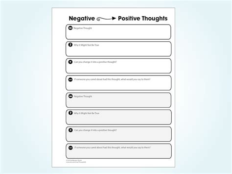 Reframing Negative Thoughts Worksheet