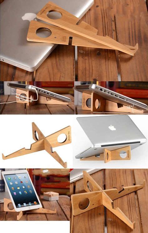 Portable Foldable Bamboo Wooden Desktop Macbook Laptop Folding Stand