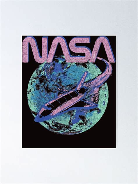 Nasa Pastel Rocket Earth Logo Poster By Haydenlee162397 Redbubble