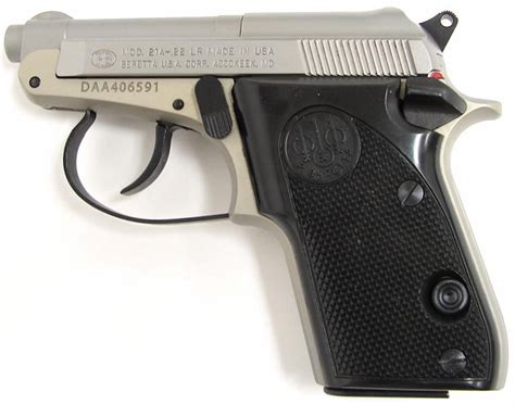 Beretta 21a Inox 22 Lr Caliber Pistol Stainless Steel Model New