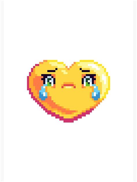 Yellow Crying Heart Emoji Pixel Art Spiral Notebook For Sale By