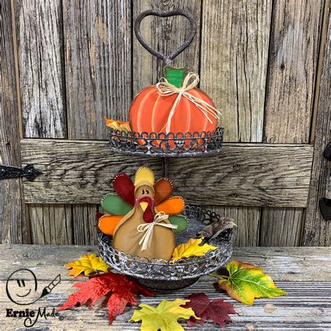 Fall Tier Tray Decor Set Of Two Fall Shelf Sitters Table Top Etsy