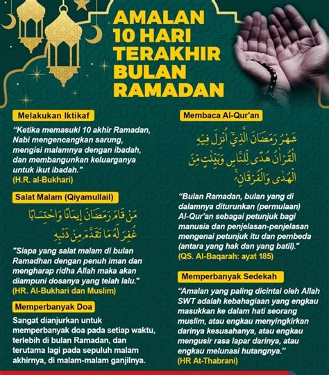Amalan Yang Dianjurkan 10 Hari Terakhir Bulan Ramadhan Id