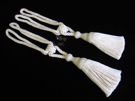 Natural Cotton Curtain Tieback A Pair Of Hand Knitting Rope Tiebacks
