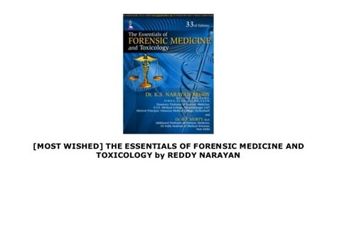 Most Wished The Essentials Of Forensic Medicine And Toxicology By