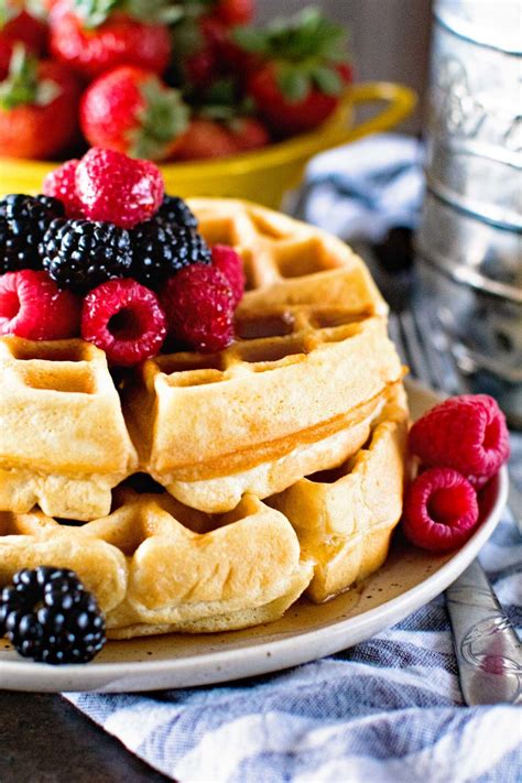 Thick Fluffy Homemade Waffles Julies Eats And Treats