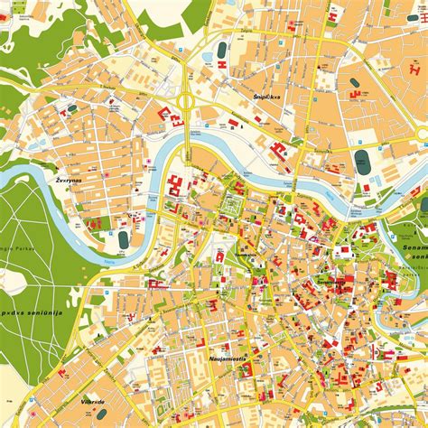 Mit 574.221 angemeldeten einwohnern ist vilnius die bevölkerungsreichste stadt des landes und mit. Stadtplan Wilna, Vilnius, Litauen: hot-maps Karte und ...