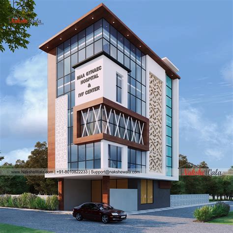 2560sqft Hospital Modern Elevation Design Commercial Design Exterior