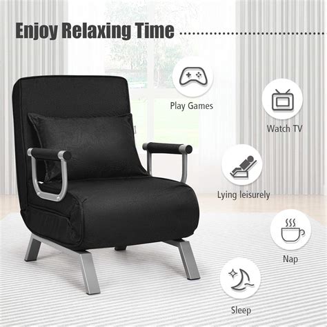 Giantex Convertible Sofa Bed Sleeper Chair 5 Position Adjustable