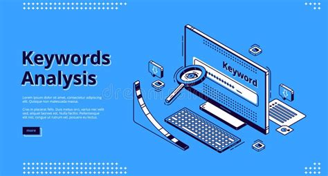 Long Tail Keyword Banner With Isometric Icons Stock Vector