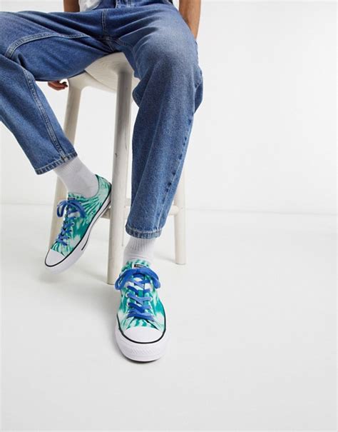 Converse Chuck Taylor All Star Ox Tie Dye Trainers In Green And Blue Asos