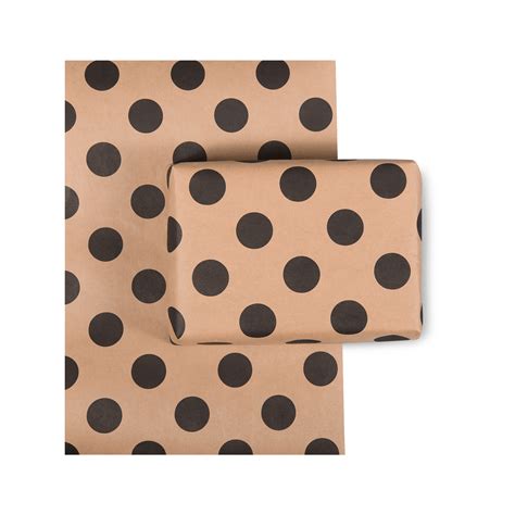 BLACK SPOT ON KRAFT WRAPPING PAPER 40M ROLL | WRAPPING PAPER