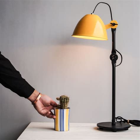 Buy Study lamp Online Swing-Arm Yellow Desk Lamp | Ships from India - The Black Steel