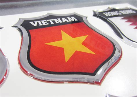 Pegatina D Escudo Vietnam Placas Para Perros Grabadas Pegatinas