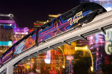 Black And Red Roller Coaster Las Vegas Long Exposure Night Lights