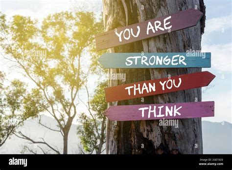 You Are Stronger Than You Think Inspirational Quotes Stock Photo - Alamy