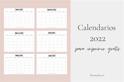 Calendarios 2022 Para Imprimir Minimalista