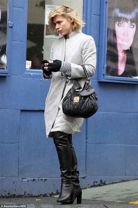 Billie Piper Strides Through London With Messy Bob And Thigh High Boots
