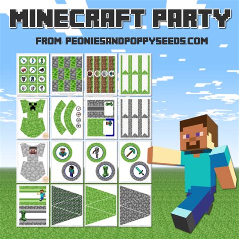 Use this minecraft cupcake toppers template to decorate your cupcakes at your next minecraft party. Minecraft Free Printable Kit. | Oh My Fiesta! in english